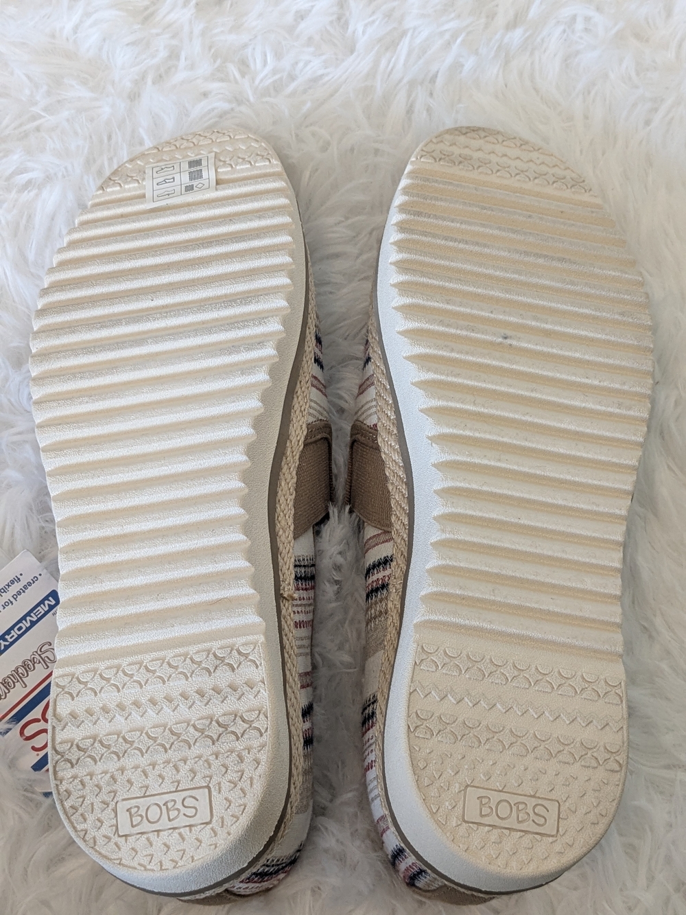 BOBS from Skechers Beige Striped Slip-On Espadrilles Women's Size 9 - Picture 8 of 14